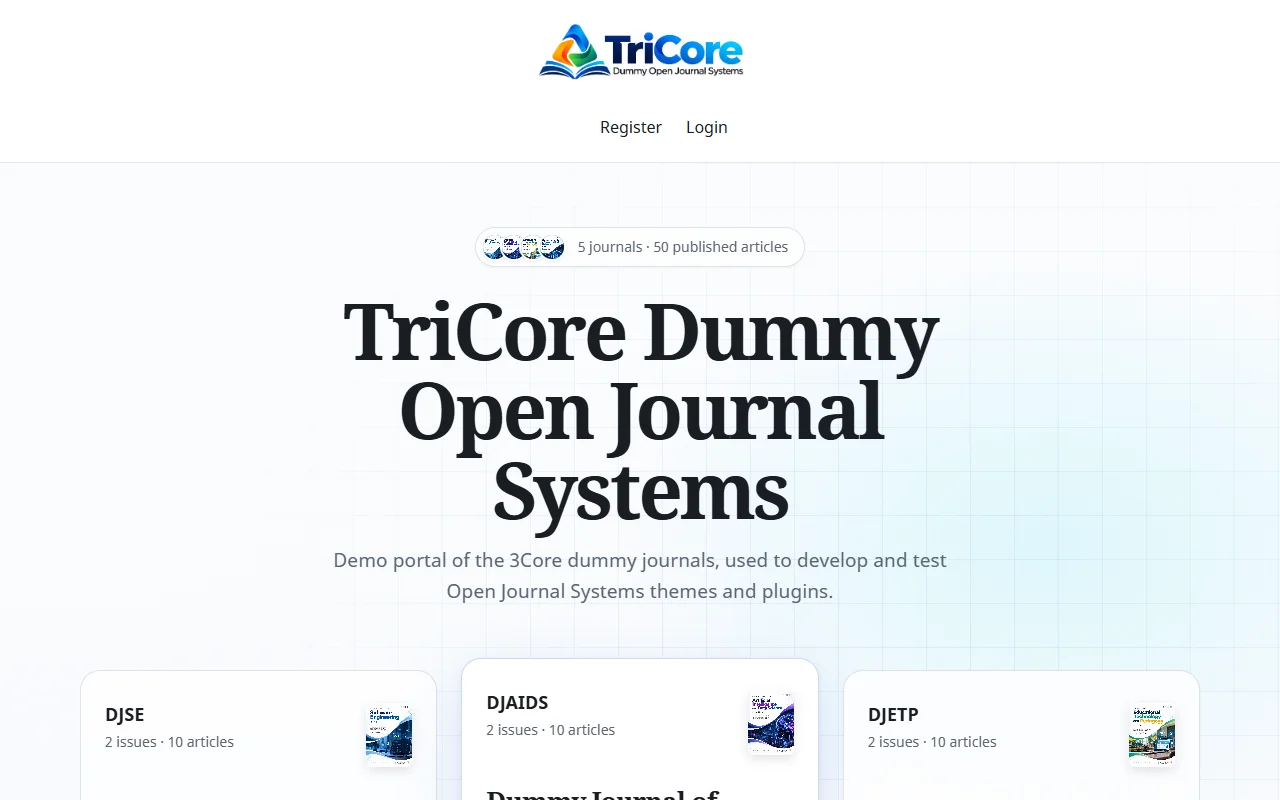 Tricore Theme for OJS – Tema OJS